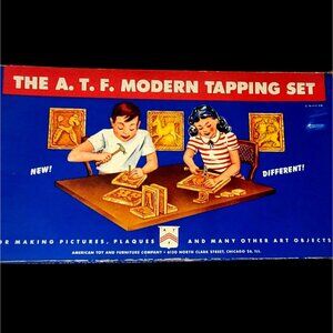 1950s Hobby Set Toy The A.T.F Modern Tapping Set Mid Century Handicraft Tool Set
